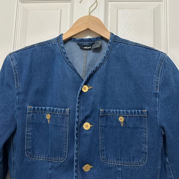 VTG Liz Wear LIz Claiborne WM 10 Denim Jacket 4 Pockets Long Sleeve Button Close - Picture 6 of 9